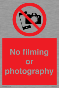 No filming or photography